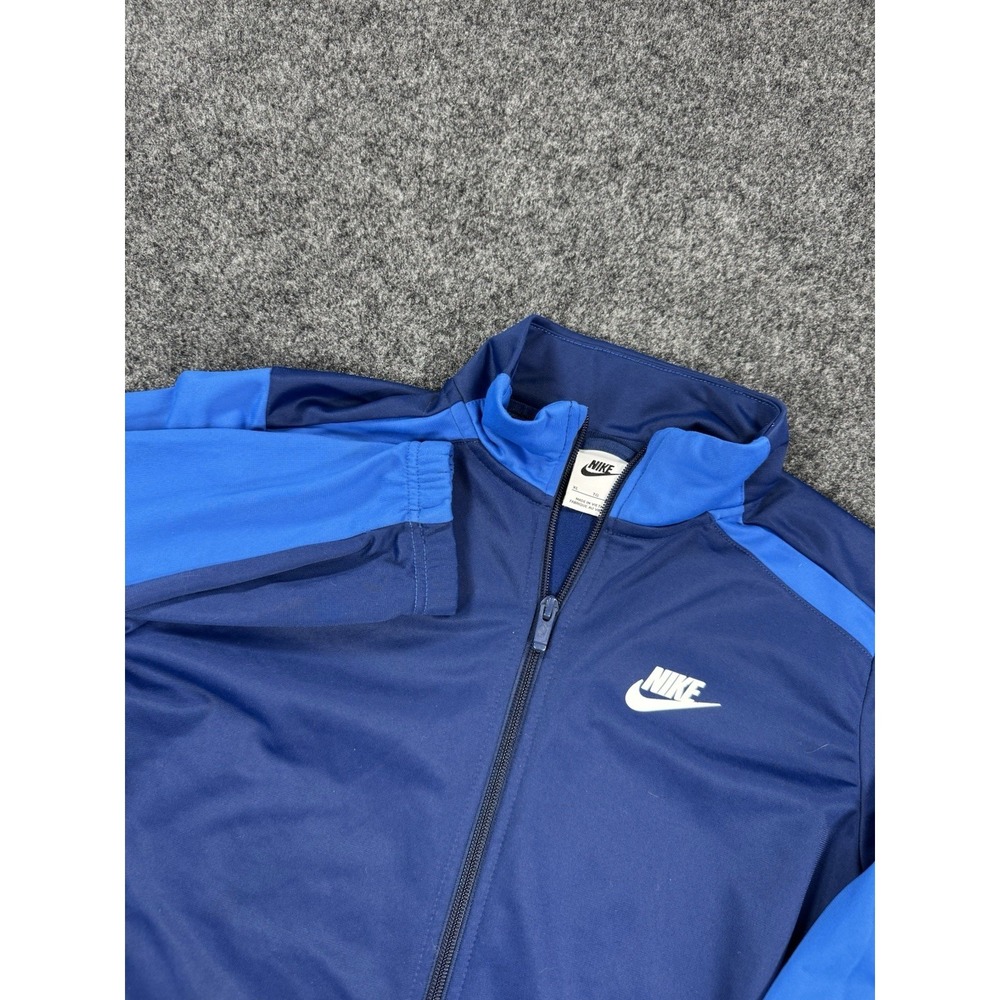 Nike Youth XL Full Zip Track Jacket Blue Swoosh Athletic Sportswear Spell Out